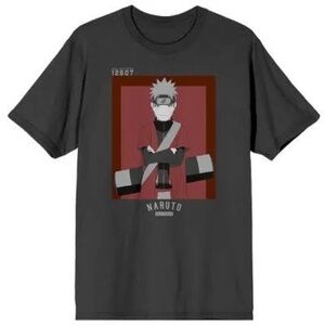 Naruto Shippuden Square Collegiate Charcoal Grey Graphic Anime Manga T-Shirt L
